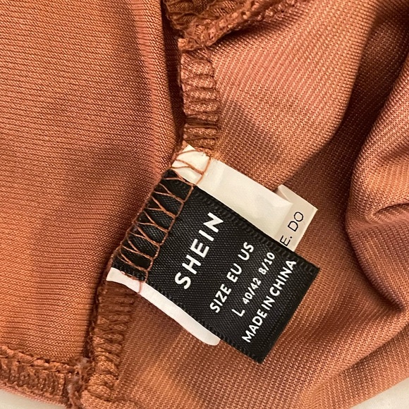 Rust Orange/Rose Gold/Blush Wrap, Long Sleeve, Off the Shoukder Top - Picture 2 of 4